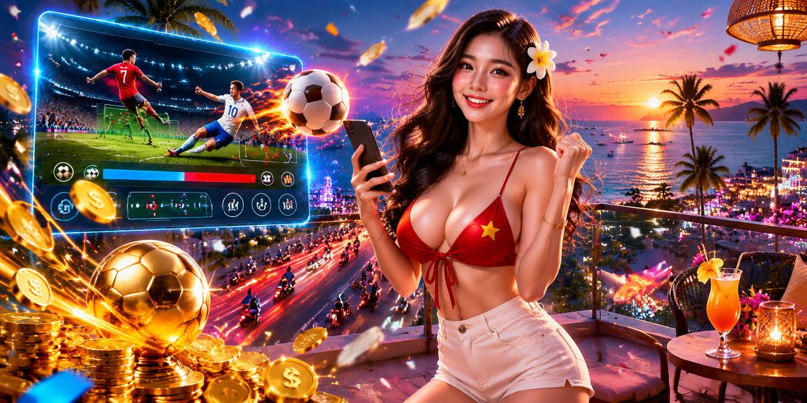 Người dùng tra kết quả xổ số và cá cược tại bãi biển Phú Quốc
